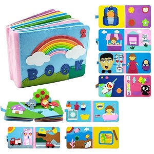 kidology montessori toy 3d diy busy book board for kids learning toddler busy board to develop basic skills parent-kids activity toy early learning education habits travel toy multicolor