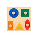 Montessori Toys for Babies 6-12 Months Wooden Shape Puzzles for Toddlers 1-3,Jumbo Knob Baby Puzzles for Easy Grasp,Color &amp; Shape Sorter - Montessori Puzzle Preschool Learning Toys(5 Geometric Shape)