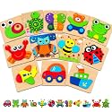 Montessori Toys Wooden Puzzles for Toddlers: 1 2 3 Year Old Girl Boy Gifts