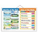MONTHS OF THE YEAR AND DAYS OF THE WEEK Educational chart with Big font and Dust resistant Lamination | 300 GSM Recyclable Chart SAHIL