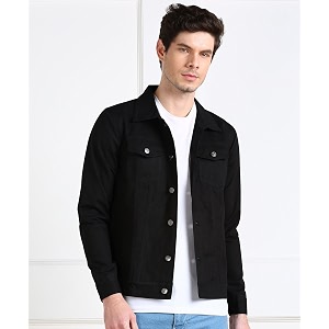 MONTREZ Men Spread Collar Washed Lightweight Casual