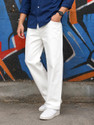 MONTREZ Straight Fit Men White Jeans