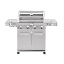 Monument Grills 4+2 Burner 700 sq.in. Large Cabinet Style Stainless Steel Propane Gas Grill with a Clearview® Lid, an Infrared Side Sear Burner & a Side Burner, and a Built-In Thermometer
