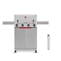 Monument Grills 4 Burner Stainless Steel Propane Gas Grill Mesa 2, 525 sq.in, 37,000 BTU, Broil Zone, Foldable Side Shelves, Built in Thermometer, Fsst Assembly, with Smoker Box
