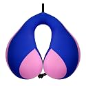 MOOB Kids Travel Neck Pillow with Chin Support, U-Shape Pillow for Head &amp; Neck Support on Airplane &amp; Car Rides, Ideal Travel Gift for Toddlers &amp; Children (Blue Purple)