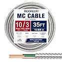 MOOKEERF 10/3 MC Cable with Ground - 35FT Pure Copper 10AWG/3 Metal Clad Wire with Aluminum Armor 10 Gauge 3 Conductor Type MC Alum Cable