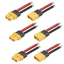 MOOKEERF 3 Pairs XT60 Plug Female and Male Connector with 55mm 12AWG Wire for RC Lipo Battery FPV Racing Drone