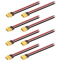 MOOKEERF 4 Pairs XT60 Plug Female and Male Connector with 150mm 12AWG Wire for RC Lipo Battery FPV Racing Drone