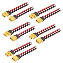 MOOKEERF 5 Pairs XT60 Plug Female and Male Connector with 100mm 12AWG Wire for RC Lipo Battery FPV Racing Drone
