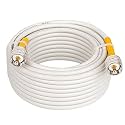 MOOKEERF CB Antenna Cable,RG8x Coaxial Cable 35ft,PVC White Marine Antenna Cable,UHF PL259 Male to Male CB Coax Cable 50 Ohm for CB Radio,HAM Radio,VHF Radio,SWR Meter,Antenna Analyzer
