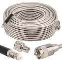 MOOKEERF CB Coax Cable 100ft,Low Loss RG8X Stranded Core CB Antenna Cable with PL-259 and FME/PL259 Male Connector - 100 Foot