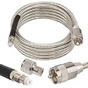 MOOKEERF CB Coax Cable 10ft,Low Loss RG8X Stranded Core CB Antenna Cable with PL-259 and FME/PL259 Male Connector - 10 Foot