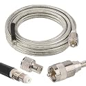 MOOKEERF CB Coax Cable 15ft,Low Loss RG8X Stranded Core CB Antenna Cable with PL-259 and FME/PL259 Male Connector - 15 Foot