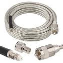 MOOKEERF CB Coax Cable 18ft,Low Loss RG8X Stranded Core CB Antenna Cable with PL-259 and FME/PL259 Male Connector - 18 Foot