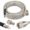 MOOKEERF CB Coax Cable 20ft,Low Loss RG8X Stranded Core CB Antenna Cable with PL-259 and FME/PL259 Male Connector - 20 Foot