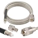 MOOKEERF CB Coax Cable 3ft,Low Loss RG8X Stranded Core CB Antenna Cable with PL-259 and FME/PL259 Male Connector - 3 Foot