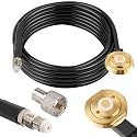 MOOKEERF NMO Antenna Cable,18FT Low Loss RG58 Coaxial CB Antenna Cable Extension with NMO and Removable UHF PL259 Male Connector for VHF/UHF/CB Radio