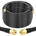 MOOKEERF RG58 SMA Cable - 100FT Low Loss SMA Male to Male Cable Extension 50 ohm for 3G/4G/LTE/GPS/RF Radio/WiFi Antenna Applications