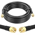 MOOKEERF RG58 SMA Cable - 15FT Low Loss SMA Male to Male Cable Extension 50 ohm for 3G/4G/LTE/GPS/RF Radio/WiFi Antenna Applications
