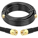 MOOKEERF RG58 SMA Cable - 25FT Low Loss SMA Male to Male Cable Extension 50 ohm for 3G/4G/LTE/GPS/RF Radio/WiFi Antenna Applications
