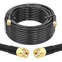 MOOKEERF RG58 SMA Cable - 30FT Low Loss SMA Male to Male Cable Extension 50 ohm for 3G/4G/LTE/GPS/RF Radio/WiFi Antenna Applications