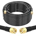 MOOKEERF RG58 SMA Cable - 35FT Low Loss SMA Male to Male Cable Extension 50 ohm for 3G/4G/LTE/GPS/RF Radio/WiFi Antenna Applications