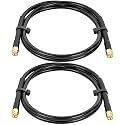 MOOKEERF RG58 SMA Cable 3FT, 2 Pack 50 ohm Low Loss SMA Male to Male Cable Extension for 3G/4G/LTE/GPS/RF Radio/WiFi Antenna Applications