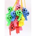 MOOLYAVAAN Products Football Print Whistles for Kids Birthday Party - [ Pair of 15 ]