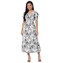 Moomaya Women39s Printed Dress V-Neck Short Sleeves
