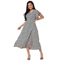 Moomaya Women39s Printed Dress V-Neck Short Sleeves