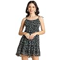 Moomaya Women Printed Mini Dress Strappy Shoulders