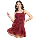 Moomaya Women Printed Mini Dress Strappy Shoulders
