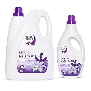 moon amp mount liquid detergent top load front load detergent liquid for washing machine - balanced ph non-toxic 51l lavender