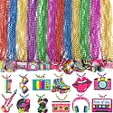 Moon Boat 72PCS 80s Party Decorations Favors: Retro Disco Rock Beads Bulk for Women, 1980s 80's Theme Accessories Supplies