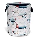 Airplane Laundry Basket Oxford Cloth Aircraft Cartoon Laundry Hamper With Handle Foldable Portable Clothes Storage Basket 18.9 X 16.5 In Storage Bag For Laundry Room/Bathroom/Bedroom/Dormitories
