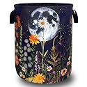 Moon Flowers Laundry Basket Oxford Cloth Hamper18.9"x16.5"