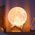 TEKCOOL Moon Lamp 3D 7 Color Changing 15 Cm with Stand Moon Night Rechargeable LED Lamp with Stand for Bedroom Lights for Adults, Kids, Indoor Lighting, Valentine (Moon 15Cm, Pack of 1, Plastic)