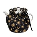 Moon Stars Teapot Cozies Breakfast Warmer Portable Easy to Clean Fabric Tea Pot Cover Insulation and Keep Warm for Home Kitchen Table Christmas Decor