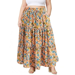 Moon Wood Plus Size Maxi Skirts for