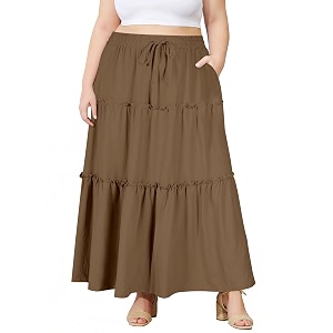 Moon Wood Plus Size Maxi Skirts for