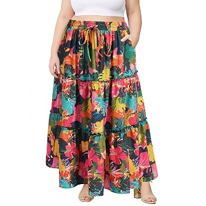Moon Wood Plus Size Maxi Skirts for