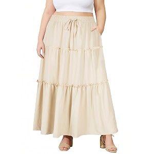 Moon Wood Plus Size Maxi Skirts for