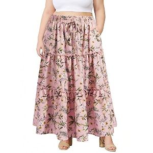 Moon Wood Plus Size Maxi Skirts for