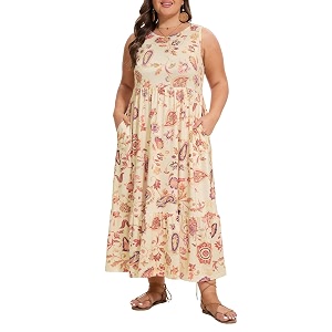 Moon Wood Womens Plus Size Sleeveless Summer