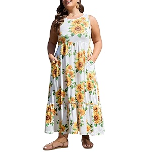 Moon Wood Womens Plus Size Sleeveless Summer