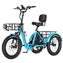 MOONCOOL Electric Tricycle for Adults, Fat Tire Folding Electric Trike