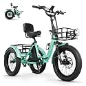 MOONCOOL Electric Tricycle for Adults, Fat Tire Folding Electric Trike