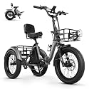 MOONCOOL Electric Tricycle for Adults, Fat Tire Folding Electric Trike