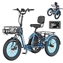 MOONCOOL Electric Trike for Adults, 500W/750W 20" Fat Tire Folding Tricycle