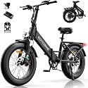 MOONCOOL Foldable Electric Bike for Adults, 1200W Peak Power, Up to 45Miles